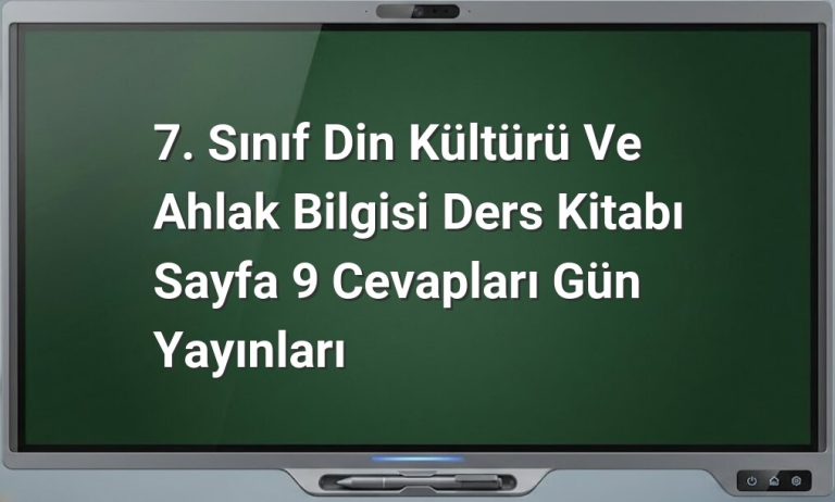 7. Sınıf Din Kültürü Cevapları