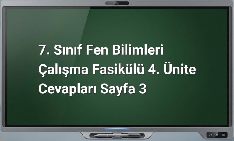 7. Sınıf Fen Bilimleri Sayfa 3 Cevapları
