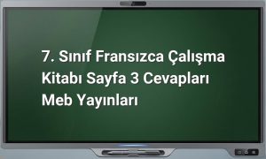 7. Sınıf Fransızca Sayfa 3 Cevapları