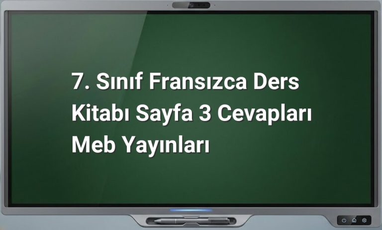 Fransızca ders kitabı cevapları