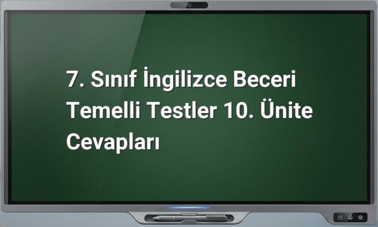 7. sınıf İngilizce test cevapları