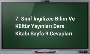 7. Sınıf İngilizce sayfa 9 cevapları