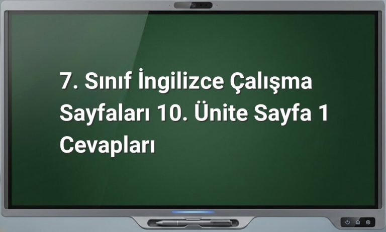 7. sınıf İngilizce çalışma sayfası cevapları