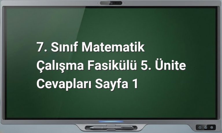 7. sınıf matematik çalışma fasikülü cevapları