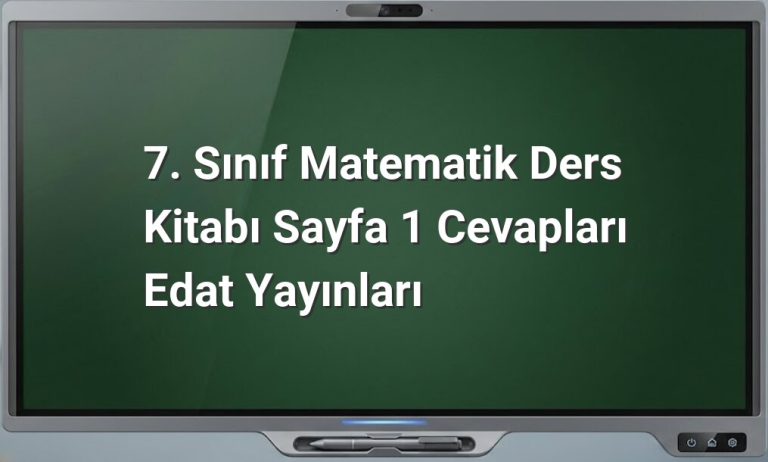 7. Sınıf Matematik Sayfa 1