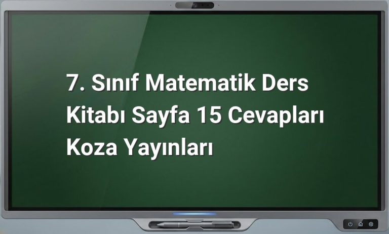 7. Sınıf Matematik Cevapları
