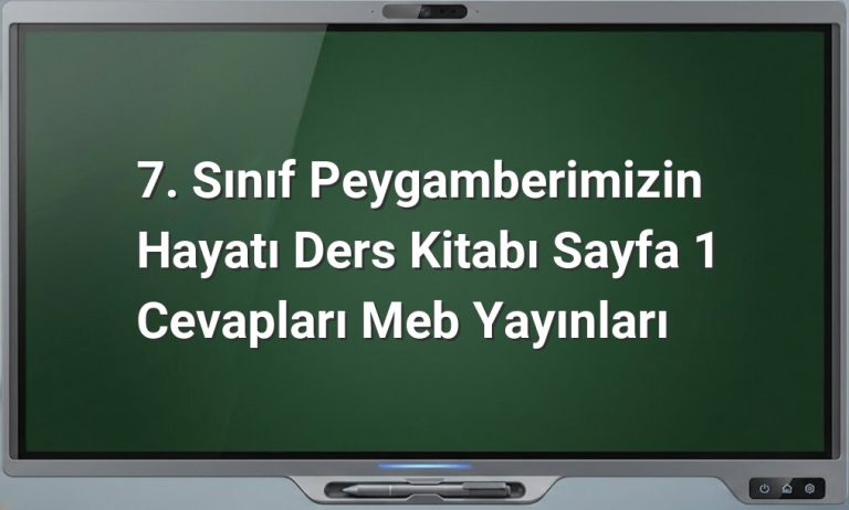 Peygamberimizin Hayatı 7. Sınıf Sayfa 1