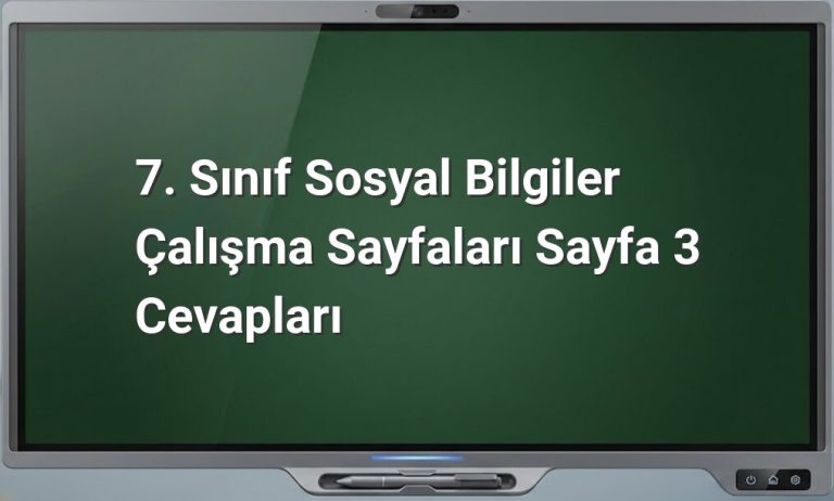 7. Sınıf Sosyal Bilgiler Sayfa 3 Cevapları