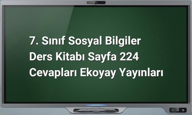 7. Sınıf Sosyal Bilgiler Sayfa 224 Cevapları