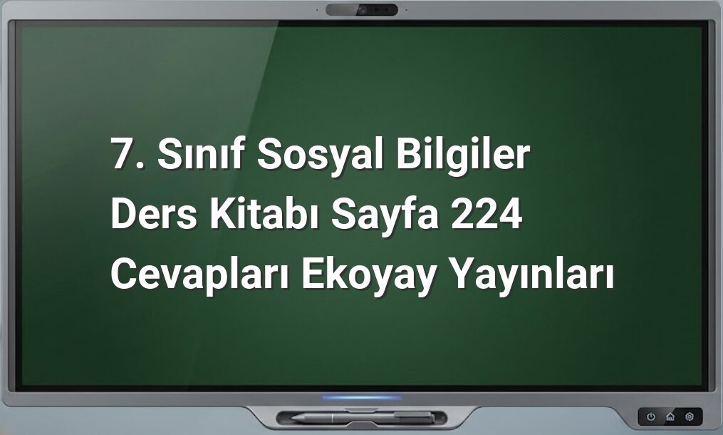 7. Sınıf Sosyal Bilgiler Sayfa 224 Cevapları