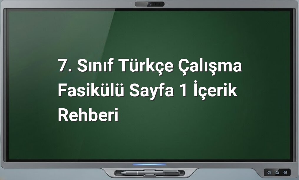 7. Sınıf Türkçe 5. Ünite