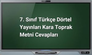 Kara Toprak metni cevapları