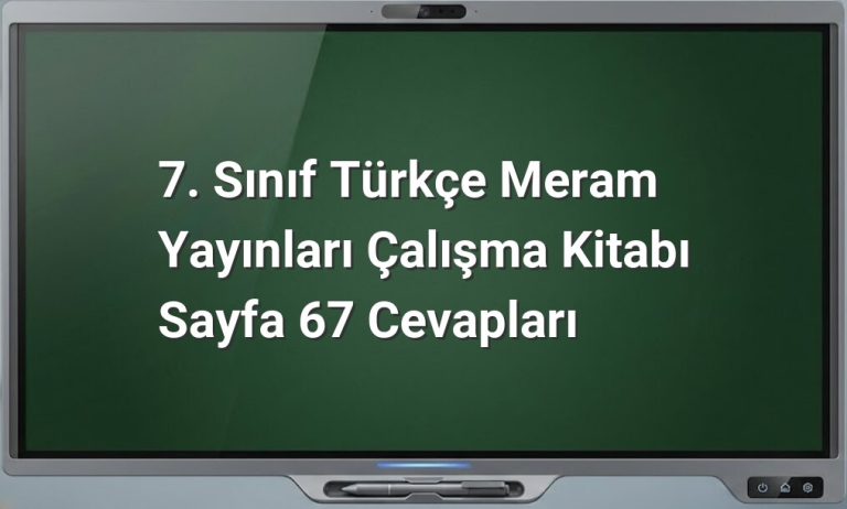 7. Sınıf Türkçe Sayfa 67 Cevapları