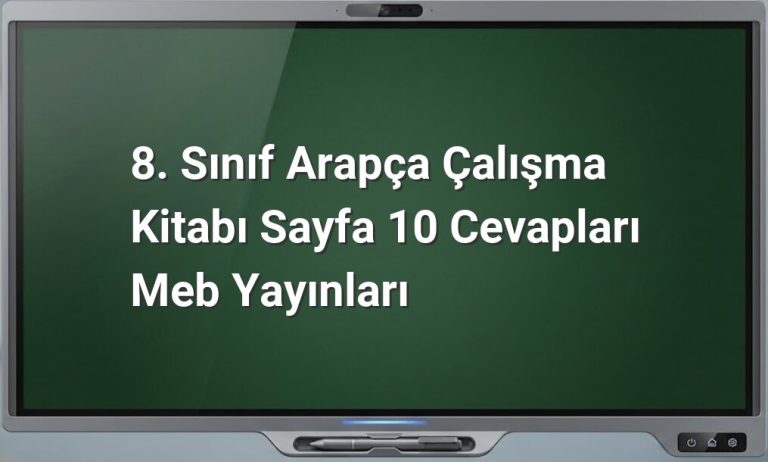 8. Sınıf Arapça Sayfa 10 Cevapları