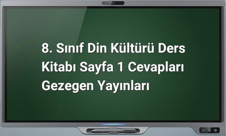 8. Sınıf Din Kültürü ders kitabı