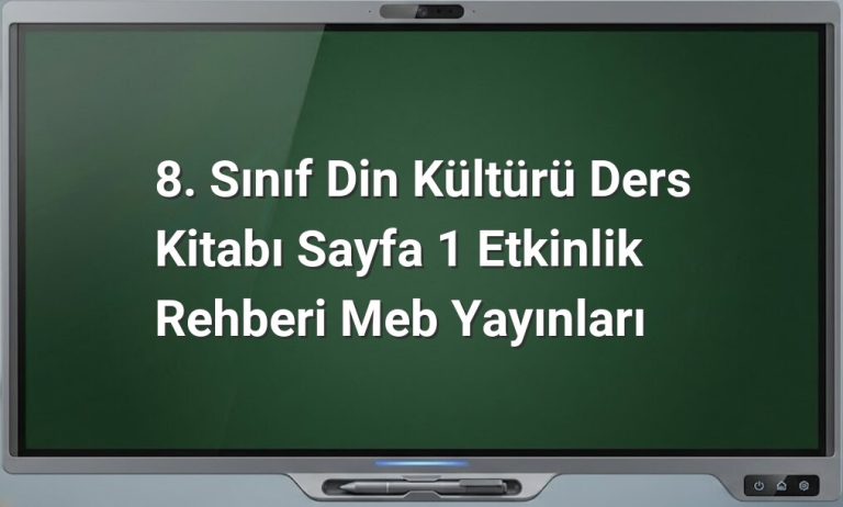 8. Sınıf Din Kültürü Sayfa 1