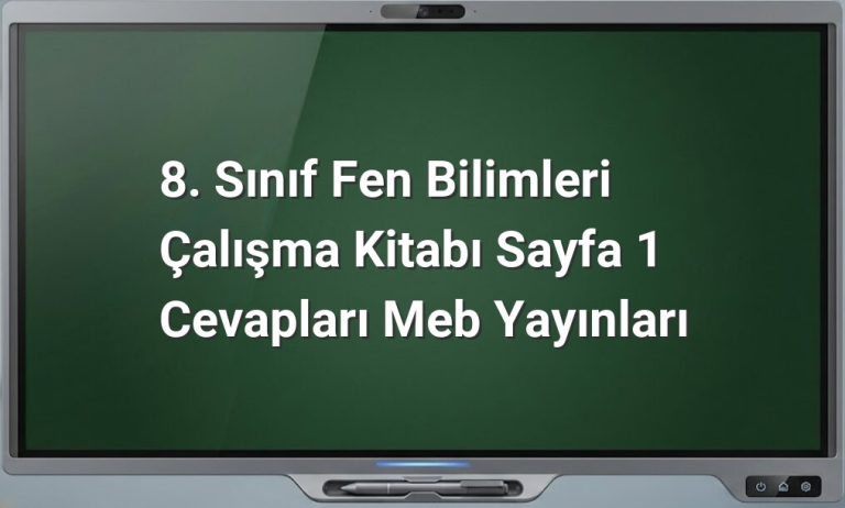 8. Sınıf Fen Bilimleri Sayfa 1