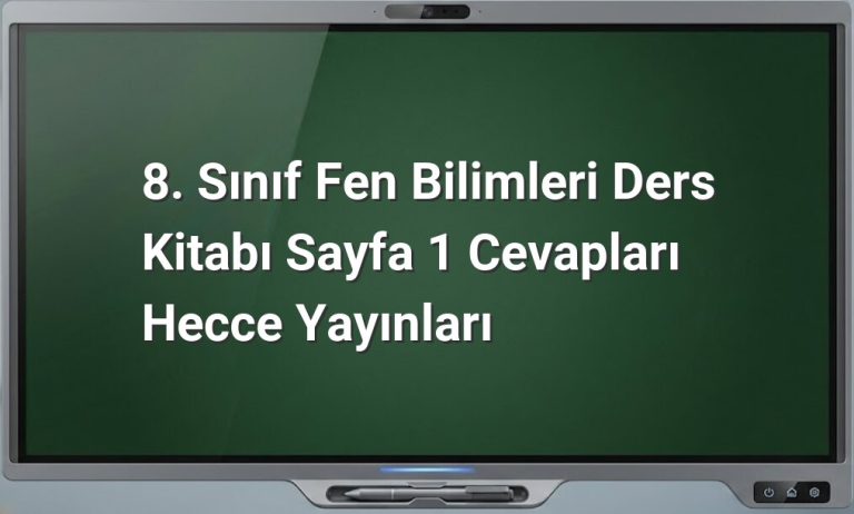8. Sınıf Fen Bilimleri Sayfa 1