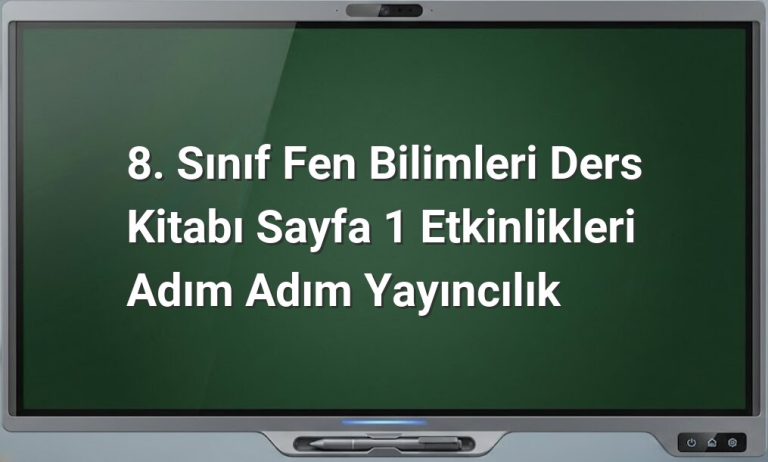 8. sınıf fen bilimleri sayfa 1