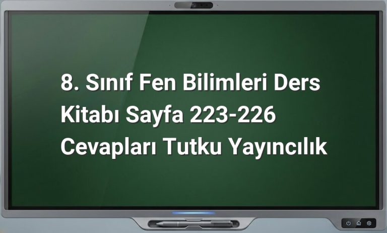 8. sınıf fen bilimleri cevapları