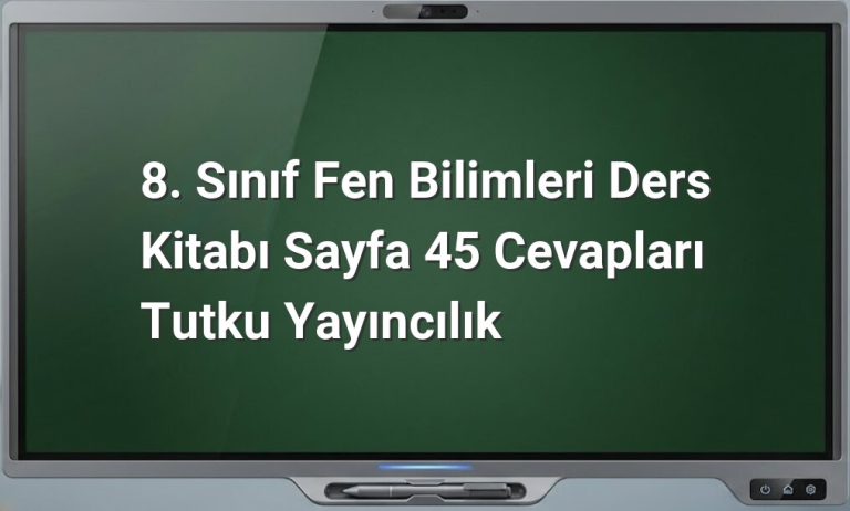 Fen Bilimleri 8. Sınıf Cevapları