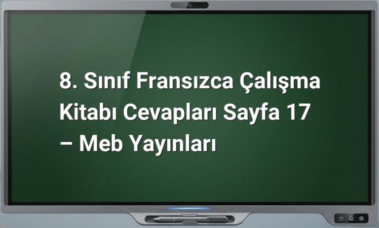Fransızca çalışma kitabı cevapları