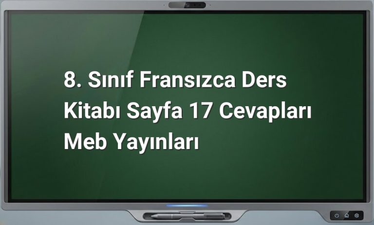 Fransızca 8. Sınıf Sayfa 17 Cevapları