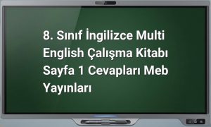 8. sınıf İngilizce çalışma kitabı cevapları