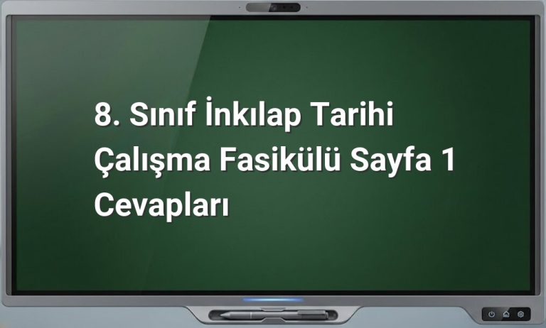 8. Sınıf İnkılap Tarihi Sayfa 1