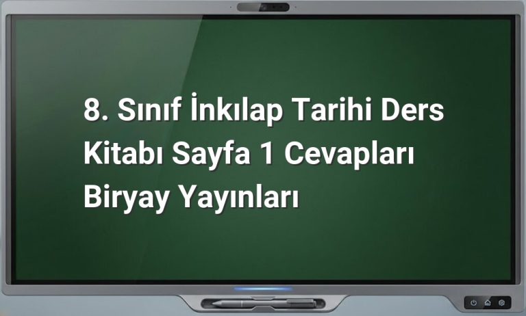 8. Sınıf İnkılap Tarihi Sayfa 1