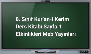 8. Sınıf Kur'an-ı Kerim etkinlikleri