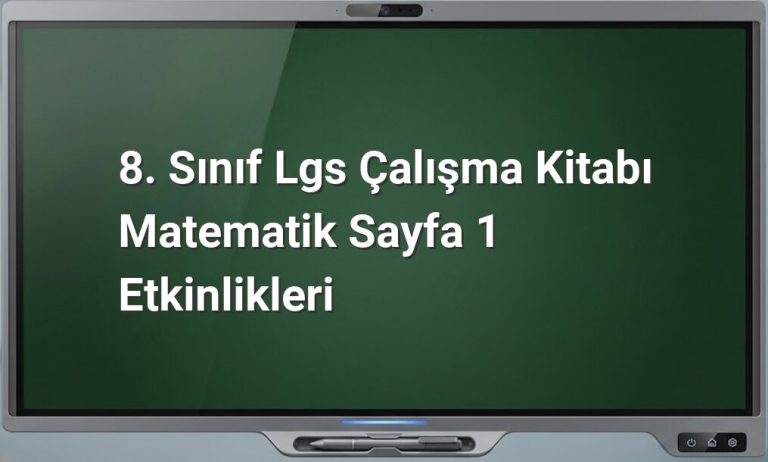8. Sınıf Matematik Sayfa 1