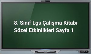 8. Sınıf LGS Sözel Etkinlikleri