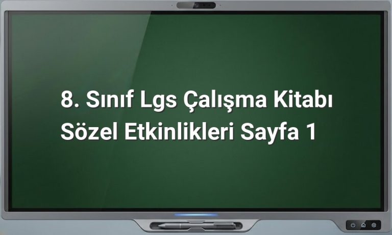 8. Sınıf LGS Sözel Etkinlikleri