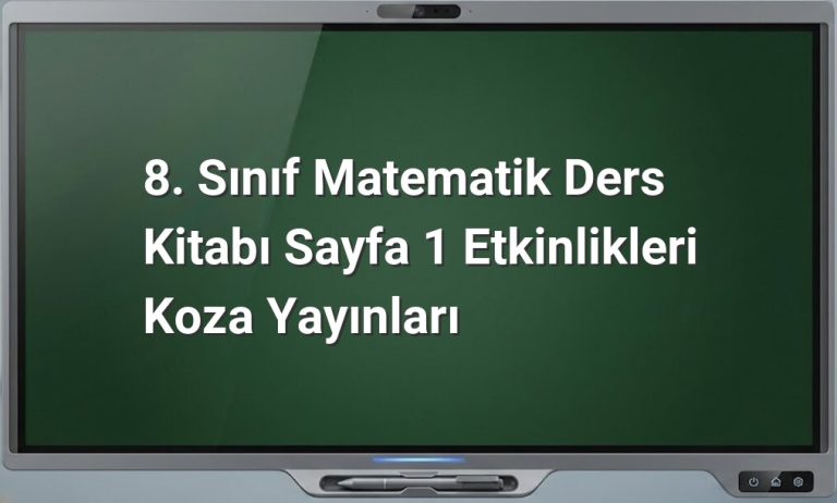 8. Sınıf Matematik Sayfa 1