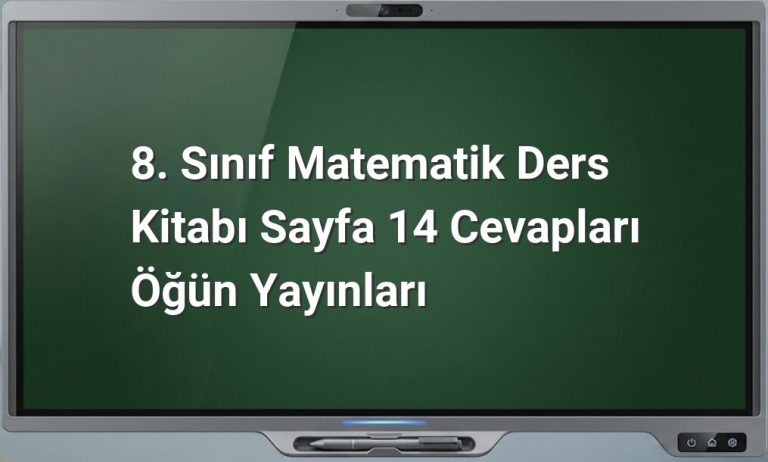 8. Sınıf Matematik Sayfa 14 Cevapları