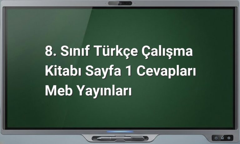 8. Sınıf Türkçe Çalışma Kitabı