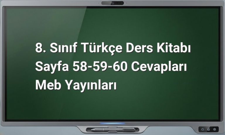 8. sınıf Türkçe cevapları