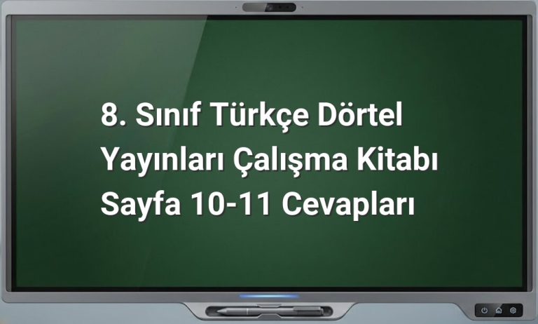8. Sınıf Türkçe Dörtel Yayınları Cevapları