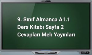 9. Sınıf Almanca A1.1 Cevapları