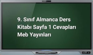 9. Sınıf Almanca A1.1 cevapları