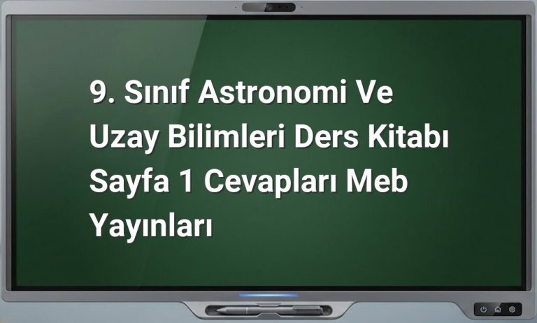 9. Sınıf Astronomi başlangıç konuları