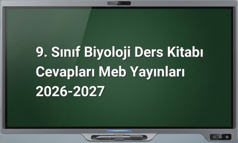 9. Sınıf Biyoloji MEB Cevapları