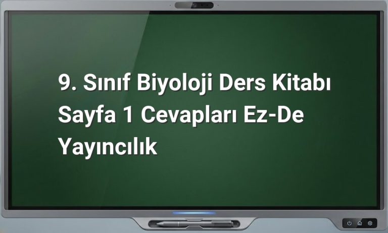 9. Sınıf Biyoloji Sayfa 1