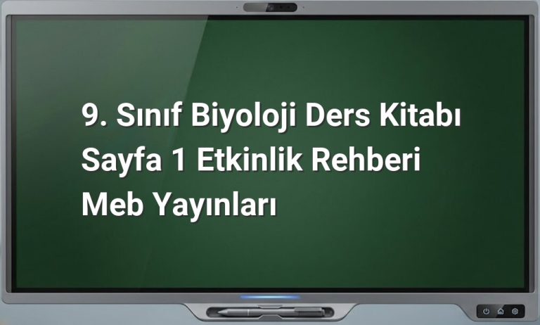 9. Sınıf Biyoloji giriş