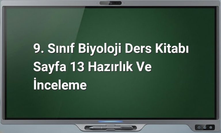 9. Sınıf Biyoloji Sayfa 13