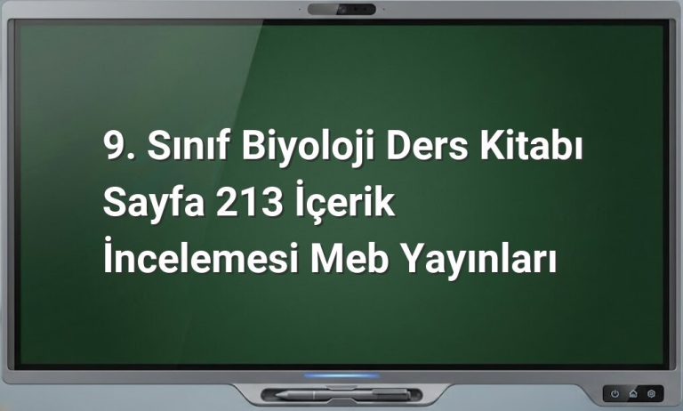 9. Sınıf Biyoloji Sayfa 213