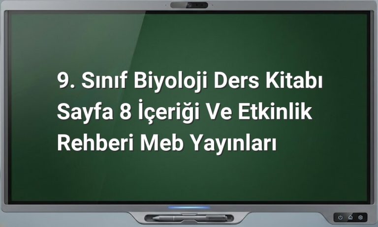 9. sınıf biyoloji sayfa 8