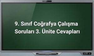 9. Sınıf Coğrafya Çalışma Soruları