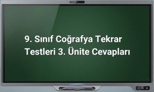 9. Sınıf Coğrafya Tekrar Testleri Cevapları
